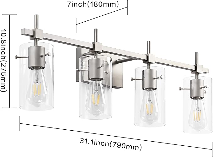 SOLFART 4 Light Bathroom Vanity Lights Bathroom Lights Over Mirror Vintage Bath - Image 5