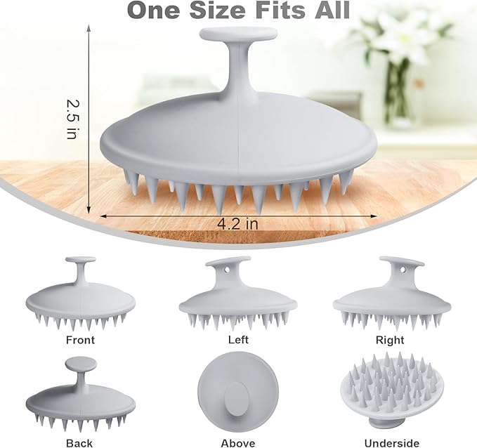 Meartchy Silicone Scalp Massager Shampoo Brush, Scalp Brush - Image 2