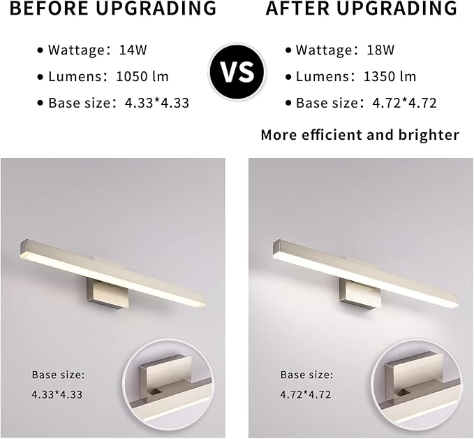 Joossnwell LED Bathroom Vanity Lighting Mirror Front Makeup Lights Fixtures - Image 8