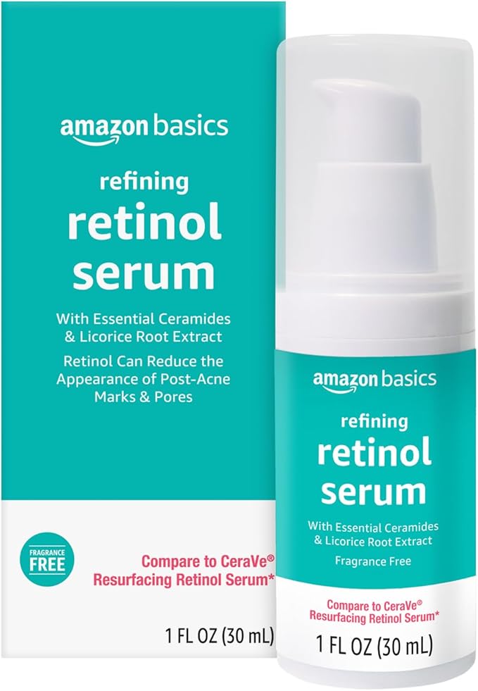 Amazon Basics Retinol Serum for Face, Pore Minimizer, Fast Absorbing Formula by AmazonBasics