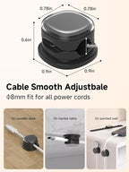 Magnetic Cable Clips, Adjustable Cord Holder Management, Adhesive Wire Keeper Organizer for Home Office Desk Phone PC Car Wall Desktop Nightstand Appliance (9-PCS Black)