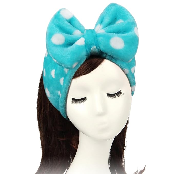 Shintop Sweet Super Soft Caroset Polka Dots Wash Cosmetic Headband Hairlace by Shintop