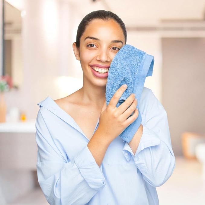 QUBA LINEN 100% Cotton Washcloth Set 24 Packs – Soft, Absorbent Face Towels - Image 3