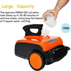 COSTWAY Multipurpose Steam Cleaner with 19 Accessories, Heavy Duty Household Steamer Chemical-Free Cleaning, 1.5L Dual-Tank Rolling Cleaning Machine for Carpet, Floor, Window and Car, Orange+Black
