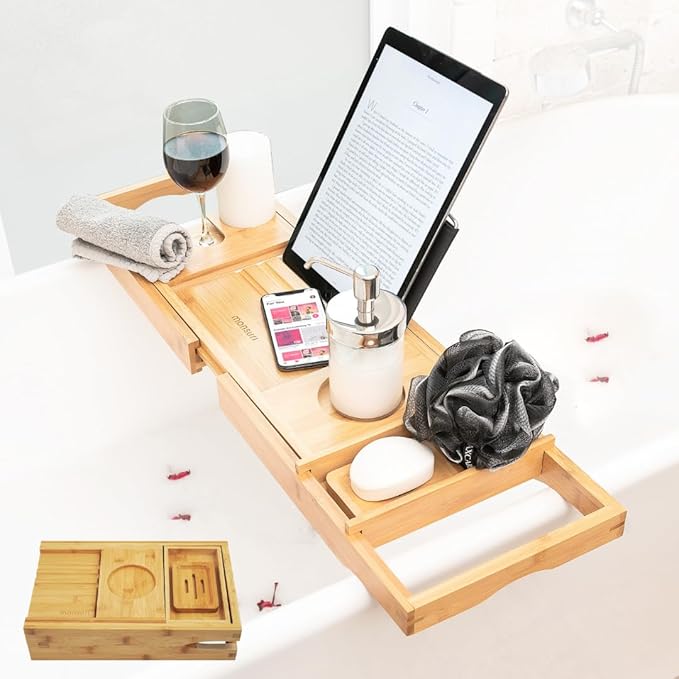 Foldable Bathtub Tray Caddy by Monsuri
