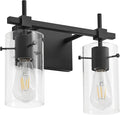 SOLFART Vintage 2 Lights Bathroom Light Fixtures Wall Sconces Black Vanity by SOLFART