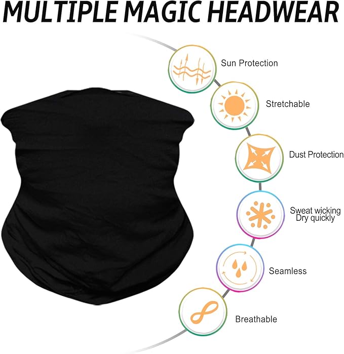Venswell Neck Gaiter Face Mask Men Women, Seamless Bandana Rave Face Cover - Image 3