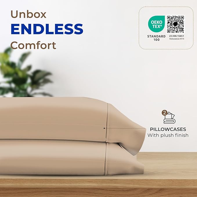 Thread Spread 100% Egyptian Cotton Pillow Cases Queen Size Set of 2 - Image 3