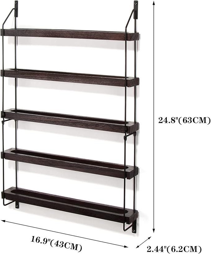 THYGIFTREE Essential Oil Storage Shelf Wall Mounted 16.9" Wooden Essential Oil - Image 7