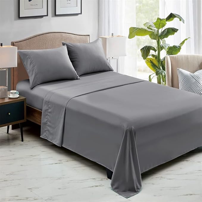 FreshCulture Queen Flat Sheets Only, Soft Microfiber Bedding Sheets - Image 2