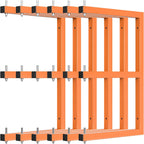 Lumber Rack Wall-Mounted Lumber Storage Rack, Heavy Duty Wood Storage Racks with 9-Level System, 1980 LB Sturdy Garage Wood Organizer, Orange Lumber Metal Racks for Indoor and Outdoor (6 Pack)