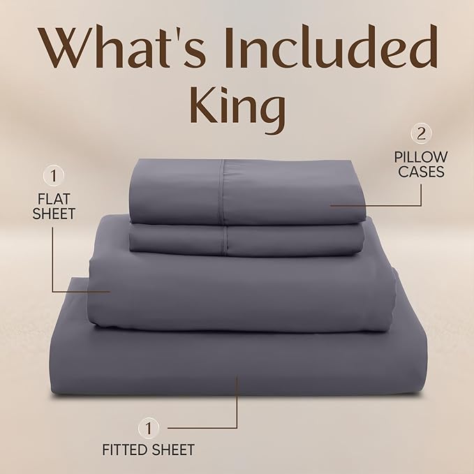 Utopia Bedding King Size Sheet Set – 4 Piece Bed Sheets, Soft and Breathable - Image 3