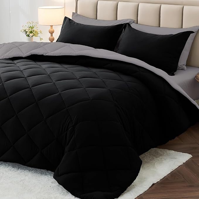 MUXHOMO 5 Pieces Twin Comforter Set, Reversible Bed in a Bag Twin Size by MUXHOMO