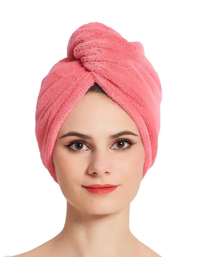 HOPESHINE Women's Soft Shower Hair Towel Twist Hair Turban Wrap Drying Cap - Image 2