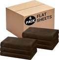 Bulk Twin Flat Sheets Only, 6 Pack Quick Sort Top Bed Sheet, Color-Coded Label by Culve