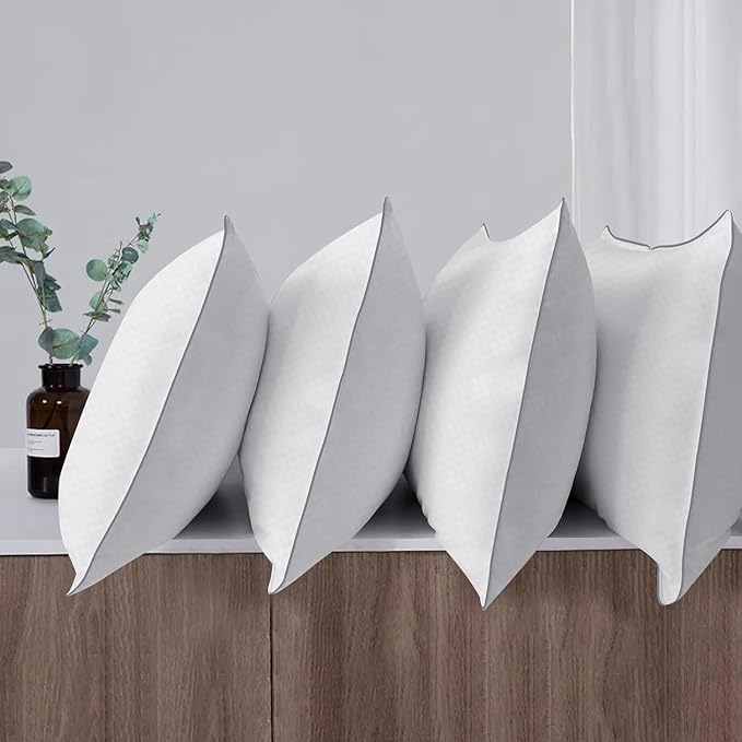 Piwaal Bed Pillows for Sleeping King Size Set of 4, Down Alternative Filling - Image 3