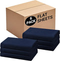 Bulk Full Flat Sheets Only, 6 Pack Quick Sort Top Bed Sheet, Color-Coded Label by Culve
