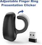 Presentation Clicker PowerPoint Wireless Presenter Remote: Laser Pointer Computer Clickers, Hyperlink Finger Ring Project Power Point PPT Clicker for Mac Laptop Office, Slideshow Google Slide Advancer