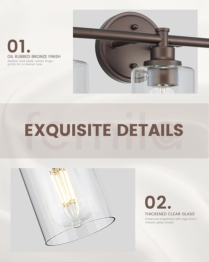 FEMILA Bathroom Vanity Light Fixture, 4-Light Farmhouse Wall Vanity Lights - Image 6