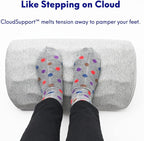 C CUSHION LAB Ergonomic Foot Rest for Under Desk - Patented Massage Ridge Design Memory Foam Foot Stool Pillow for Work, Home, Gaming, Computer, Office Chair - Footrest for Back and Hip Pain Relief