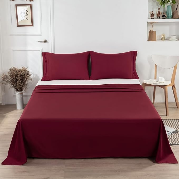 Lirex Flat Sheet, Twin Size Extra Soft Brushed Microfiber 1800 Microfiber Flat - Image 2