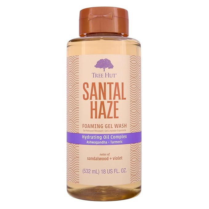 Tree Hut Santal Haze Foaming Gel Wash, Hydrating & Moisturizing Body Wash by TreeHut
