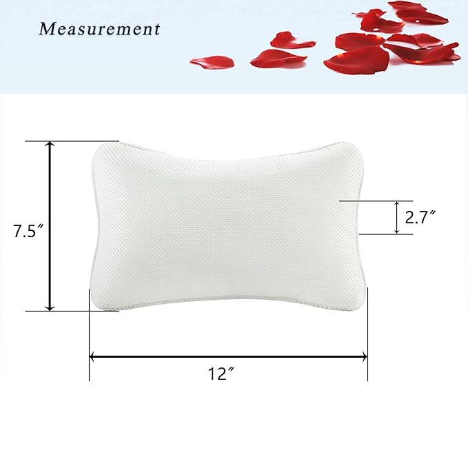 Bath Pillow for Tub, Non Slip, Breathable Soft, Comfortable Head Neck Support - Image 3