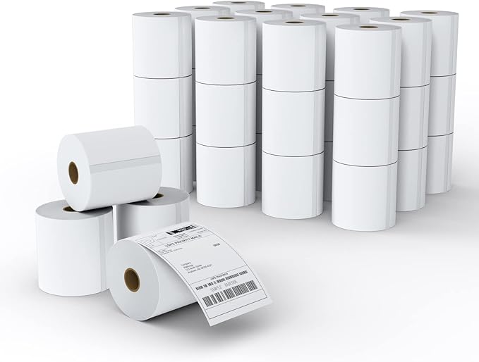 MFLABEL 4x6 Direct Thermal Shipping Labels - 40 Rolls of 450 Labels/Roll, Compatible with Zebra 2844/ZP450/ZP500/ZP505, USPS/FedEx/UPS/Amazon Shipping, Smudge-Resistant & Permanent Adhesive
