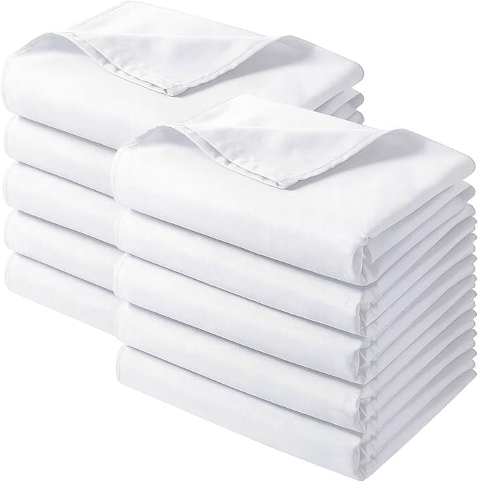 Preboun 10 Pack Queen Flat Sheets 90" x 102" Soft Microfiber Sheets Bulk by Preboun