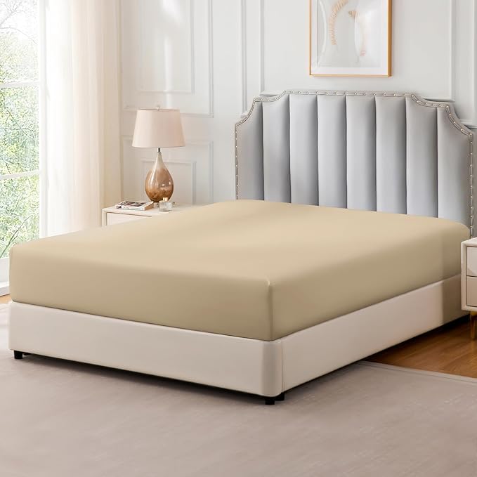 FreshCulture Pure Cotton Fitted Sheets Queen Size, 300 Thread Count Percale - Image 8