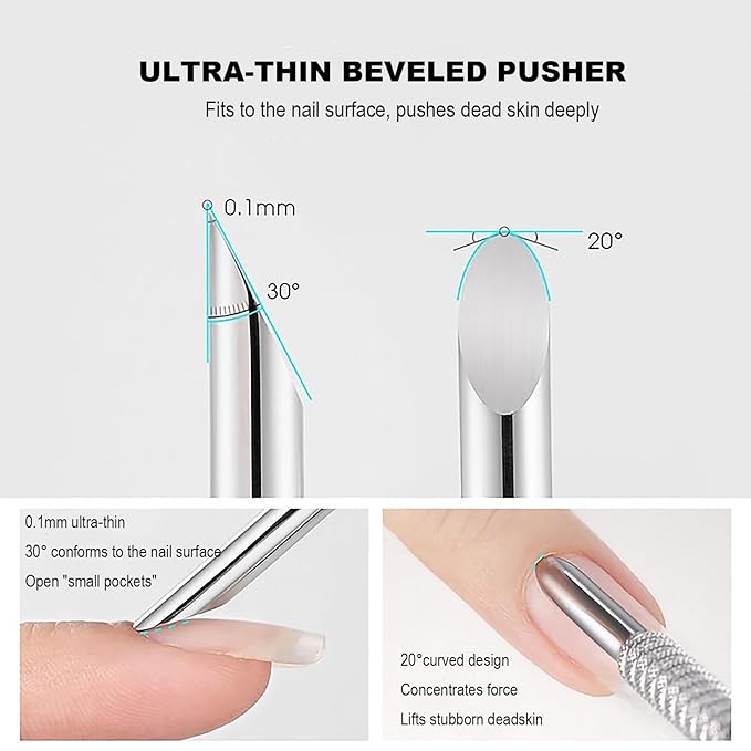Pre-treatment Cuticle Pusher, Russian Prep Nail Pushers, Dual Ended Cuticle - Image 3