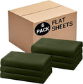 Bulk Full Flat Sheets Only, 6 Pack Quick Sort Top Bed Sheet, Color-Coded Label by Culve