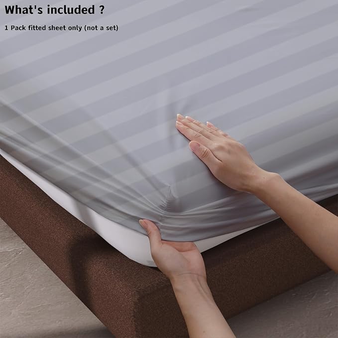100% Egyptian Cotton Fitted Sheet CK Size, 600 Thread Count, Single Fitted - Image 4