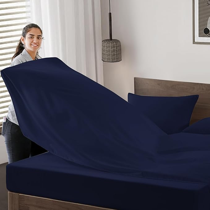 Maple&Stone King Flat Sheet 6 Pack, Premium Soft & Breathable, Brushed - Image 3