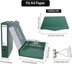 URbantin 6 Pack Foldable Plastic Box Files A4 with Metal Clip,65mm Spine,Document Archive Folders for Office（Green）