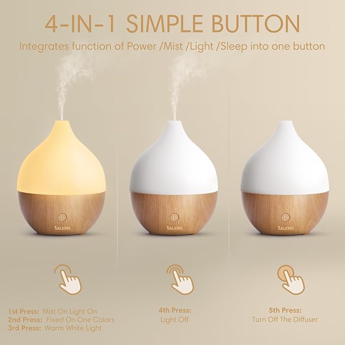 SALKING Essential Oil Diffuser, 100ml Small Aromatherapy Diffuser - Image 4
