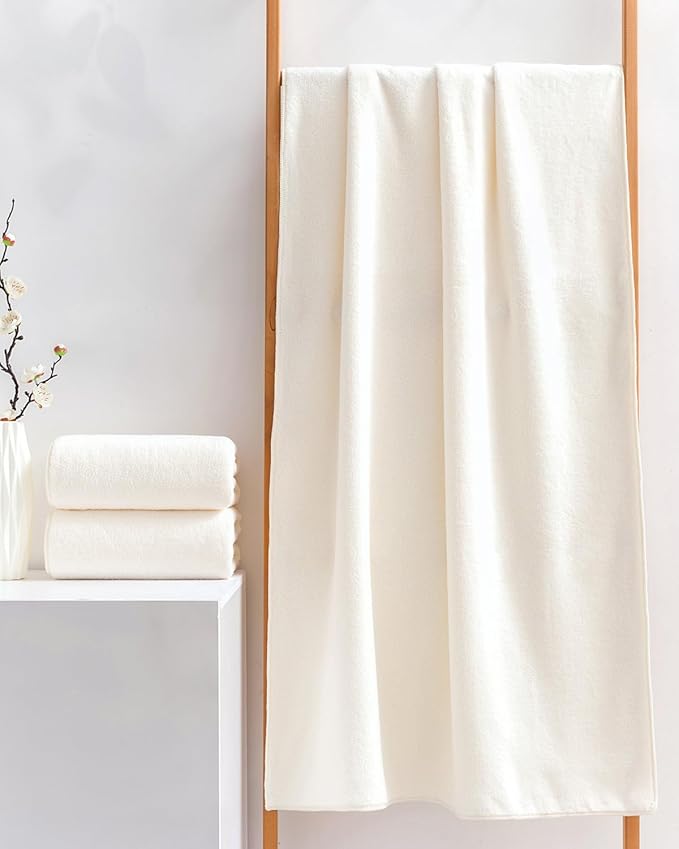 Lumimi Towels 3 Piece Very Soft Microfiber Bath Sheet Towel Set Super Absorbent - Image 7