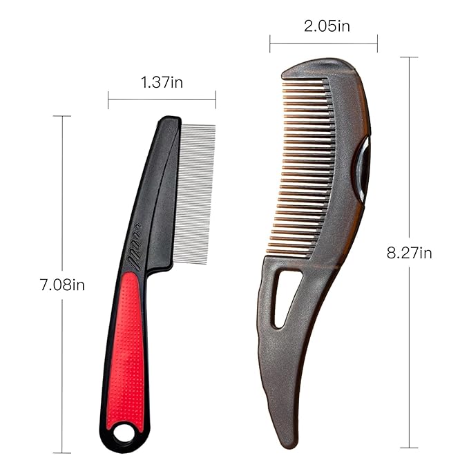 Dandruff Comb Wide Tooth, Stainless Steel Fine Tooth Lice/Psoriasis Scalp Detox - Image 2
