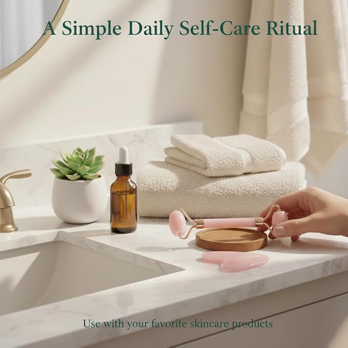 Natural Resin Jade Roller & Gua Sha Set - Image 5