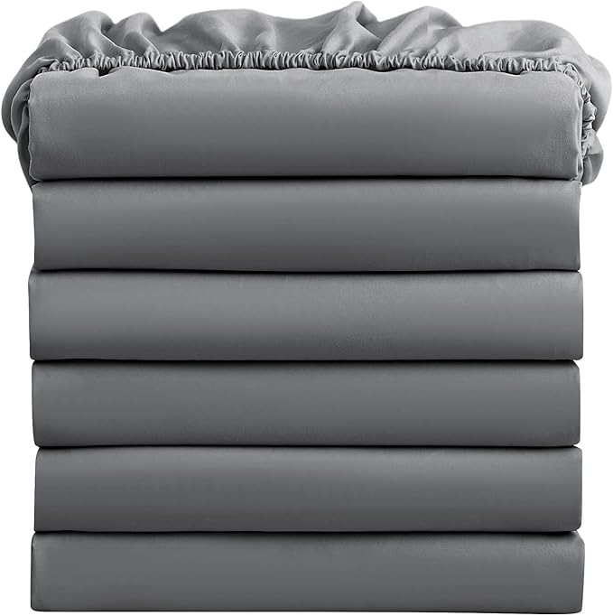 FreshCulture Twin Fitted Sheets, Bulk Pack of 6, Deep Pocket, Soft Microfiber by FreshCulture
