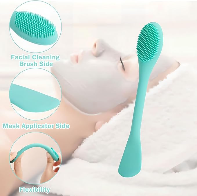2 PCS Facial Cleansing Brush, 2 in 1 Silicone Face Mask Brush - Image 5