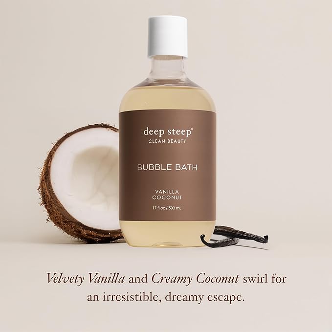 Deep Steep Bubble Bath, Vanilla Coconut 17 oz – Hypoallergenic, Clinically - Image 4