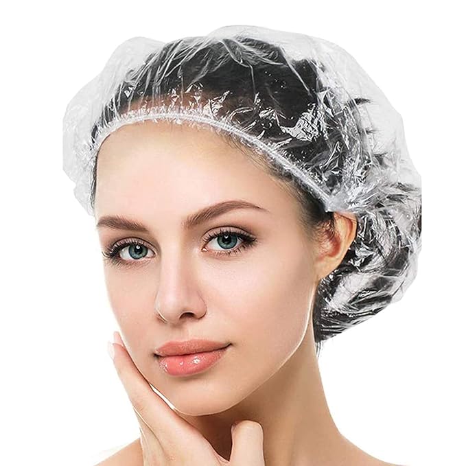 YIZIJIZI 100PCS Disposable Shower Caps, Large Thick Clear Waterproof Shower Cap by YIZIJIZIOriginalShowercapFactory
