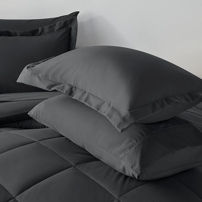 CozyLux Twin XL Comforter Set Dark Grey - Image 8