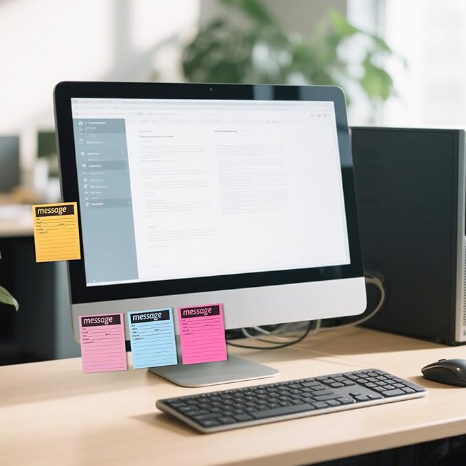 9 Pcs Colorful Phone Message Pad, 5.1×3.9 Inch Message Sticky Notes, Self-Adhesive Sticky Notes, Fluorescent Color Telephone Note for Office School Home, 50 Sheets/Pack (9 Colors)