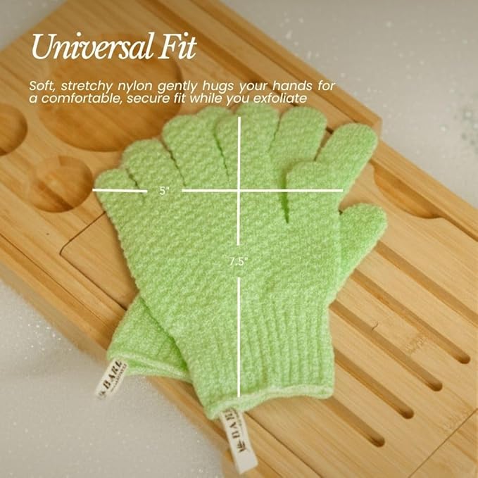 Bare Botanics 4 Pack Mint Exfoliating Shower Gloves - Image 4