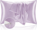 BEDELITE Satin Pillowcase with Zipper 2 Pack, Lavender Pillow Cases Standard by BEDELITE