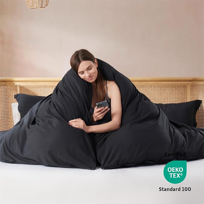 Nestl Black Duvet Cover King Size - Image 3
