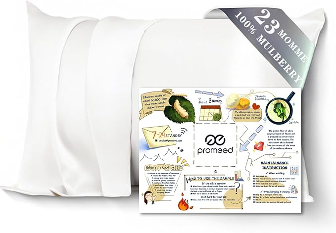 PROMEED 100% Mulberry Silk Toddler Pillowcase 13 x 18, Premium Natural 23 Momme by PromeedTextile