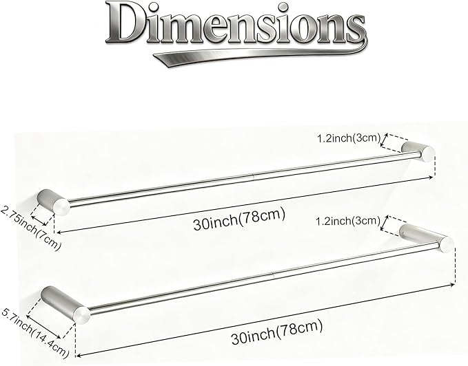Towel Racks for Bathroom, NEWRAIN 30 inch Double Bath Towel Bar Wall Mounted - Image 3
